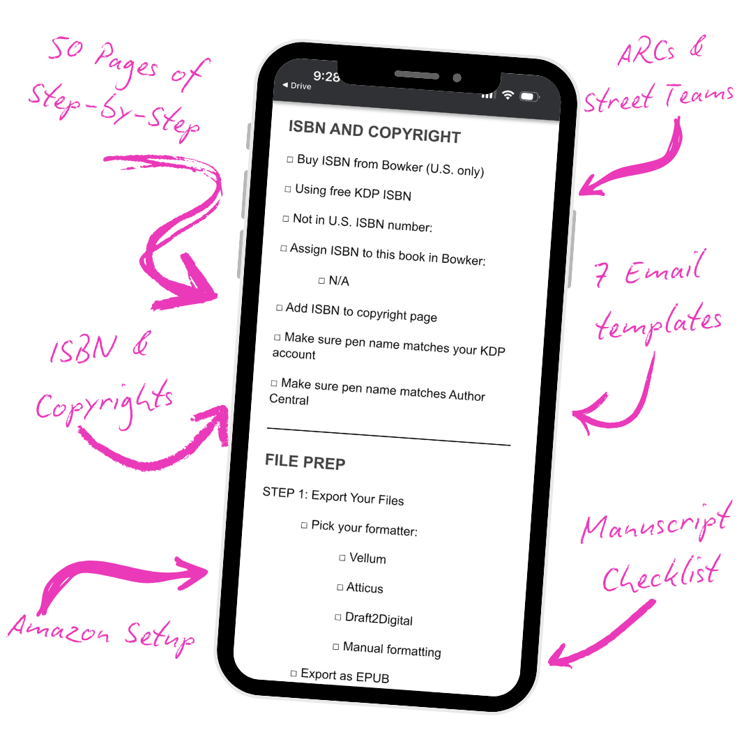 Book Launch Checklist Phone Arrows